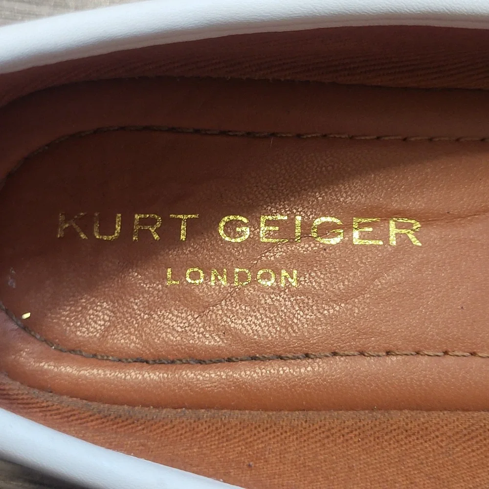 Kurt Geiger Mini Kensington Ballerina White Leather Crystal Bow Flats Kids 2